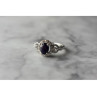 925 Sterling Silver  Blue and White Sapphire Ring Size 6.5