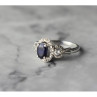 925 Sterling Silver Blue and White Sapphire Ring Size 6.5