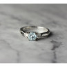 925 Sterling Silver Blue Spinel and CZ Ring Size 7.5