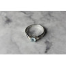 925 Sterling Silver Blue Spinel and CZ Ring Size 7.5