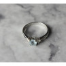 925 Sterling Silver Blue Spinel and CZ Ring Size 7.5
