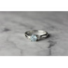 925 Sterling Silver Blue Spinel and CZ Ring Size 7.5