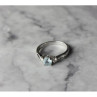925 Sterling Silver Blue Spinel and CZ Ring Size 7.5