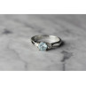 925 Sterling Silver Blue Spinel and CZ Ring Size 7.5