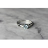 925 Sterling Silver Blue Spinel and CZ Ring Size 7.5