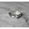 925 Sterling Silver Blue Spinel and CZ Ring Size 7.5