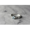 925 Sterling Silver Blue Spinel and CZ Ring Size 7.5