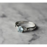 925 Sterling Silver Blue Spinel and CZ Ring Size 7.5