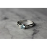 925 Sterling Silver Blue Spinel and CZ Ring Size 7.5