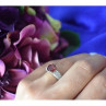 925 Sterling Silver Garnet & CZ Ring Size 6.5