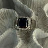 Mens 925 Sterling Silver Sapphire & Beryl Ring Size 10