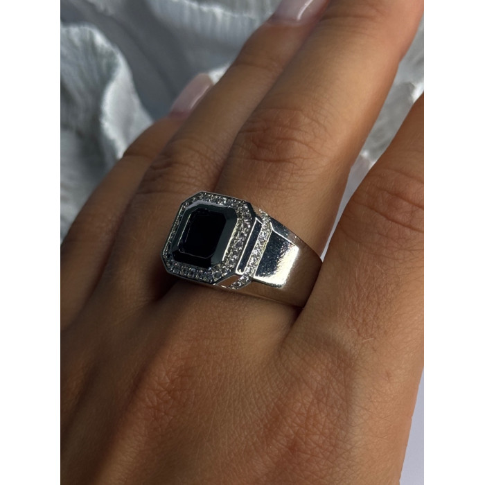 Mens 925 Sterling Silver Sapphire & Beryl Ring Size 10