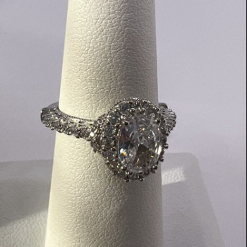 925 Sterling Silver CZ Ring Size 5.5