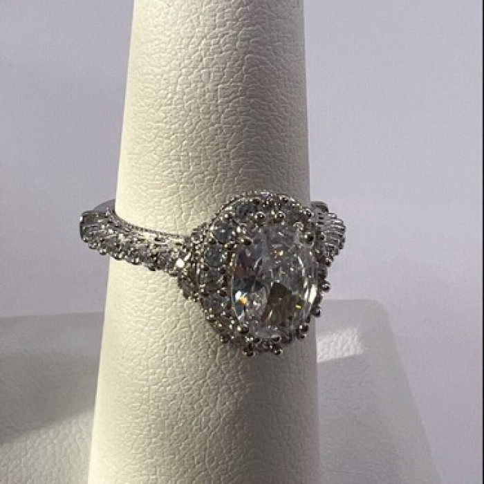 925 Sterling Silver CZ Ring Size 5.5