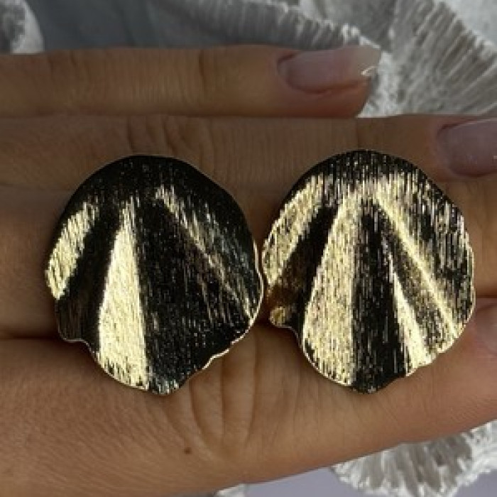 Unique Gold Plated Earrings Length 1.15 Inch