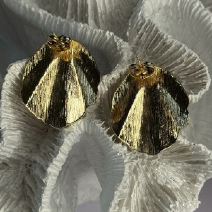 Unique Gold Plated Earrings Length 1.15 Inch