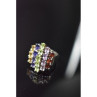 925 Sterling Silver Multi Gemstones Ring Size 8.5