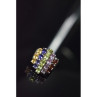 925 Sterling Silver Multi Gemstones Ring Size 8.5