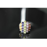 925 Sterling Silver Multi Gemstones Ring Size 8.5