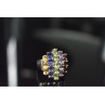 925 Sterling Silver Multi Gemstones Ring Size 8.5