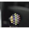 925 Sterling Silver Multi Gemstones Ring Size 8.5