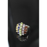 925 Sterling Silver Multi Gemstones Ring Size 8.5