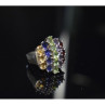 925 Sterling Silver Multi Gemstones Ring Size 8.5