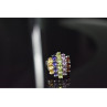 925 Sterling Silver Multi Gemstones Ring Size 8.5