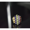 925 Sterling Silver Multi Gemstones Ring Size 8.5