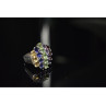 925 Sterling Silver Multi Gemstones Ring Size 8.5