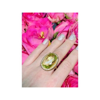 925 Sterling Silver Gold Plated Alpanite Ring Size 9.5