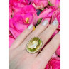 925 Sterling Silver Gold Plated Alpanite Ring Size 9.5