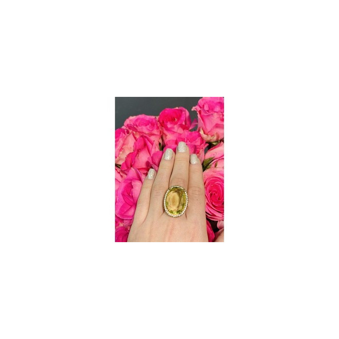 925 Sterling Silver Gold Plated Alpanite Ring Size 9.5