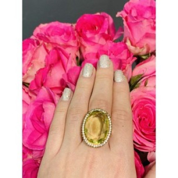 925 Sterling Silver Gold Plated Alpanite Ring Size 9.5
