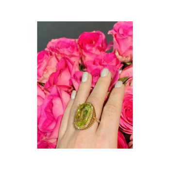 925 Sterling Silver Gold Plated Alpanite Ring Size 9.5