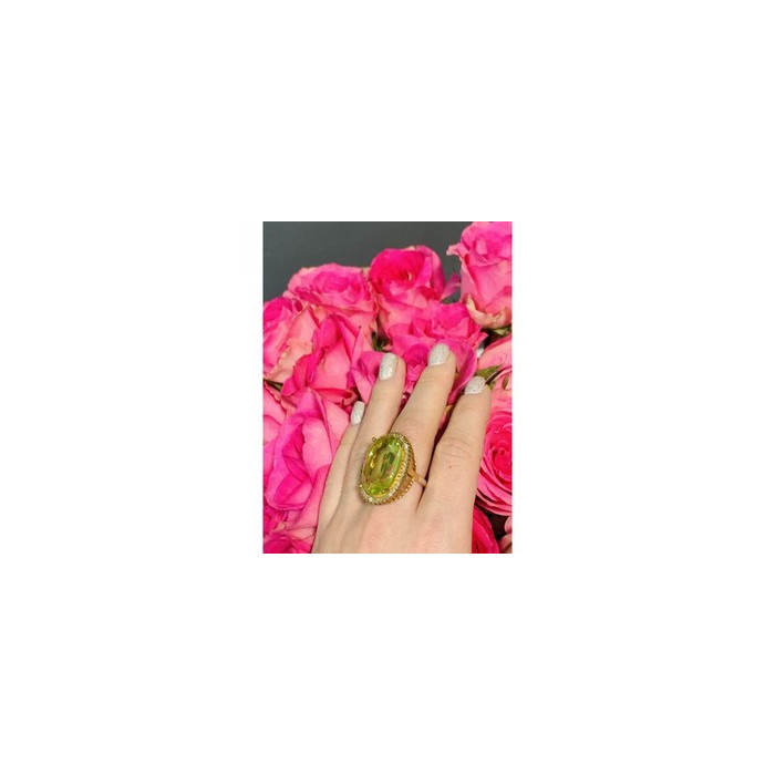 925 Sterling Silver Gold Plated Alpanite Ring Size 9.5