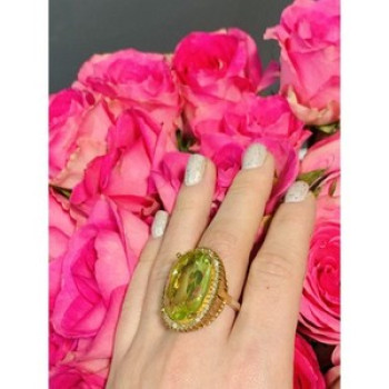 925 Sterling Silver Gold Plated Alpanite Ring Size 9.5