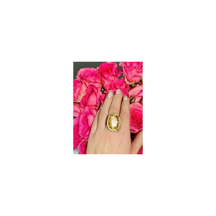 925 Sterling Silver Gold Plated Alpanite Ring Size 9.5