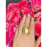 925 Sterling Silver Gold Plated Alpanite Ring Size 9.5