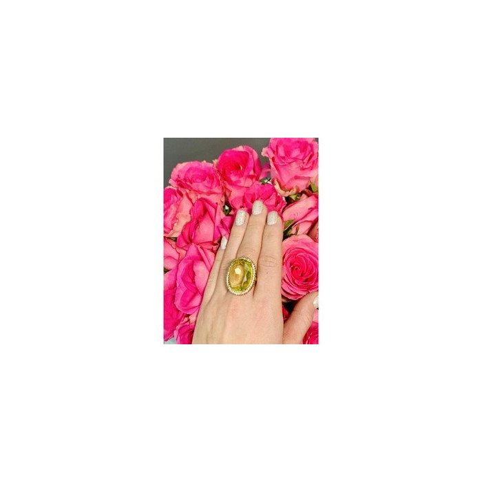 925 Sterling Silver Gold Plated Alpanite Ring Size 9.5