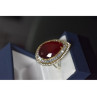 925 Sterling Silver with Gilding Red Alpanite  Ring Size 9.5