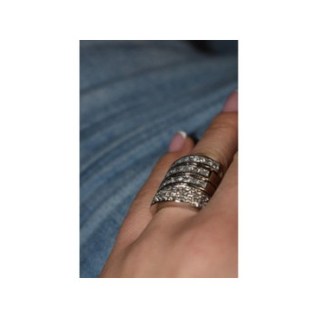 Beautiful 925 Sterling Silver CZ Ring Size 6.5