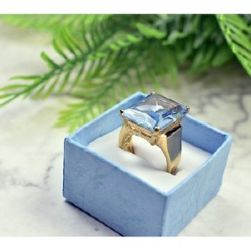 925 Sterling Silver Gold Plated Iolite Ring Size 6.5