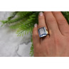 925 Sterling Silver Gold Plated Iolite Ring Size 6.5