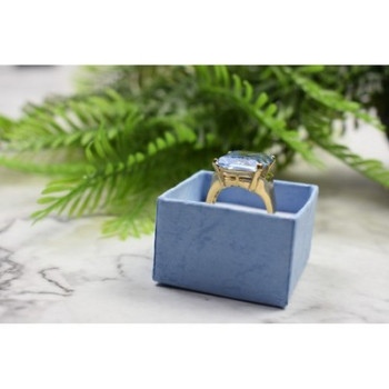 925 Sterling Silver Gold Plated Iolite Ring Size 6.5