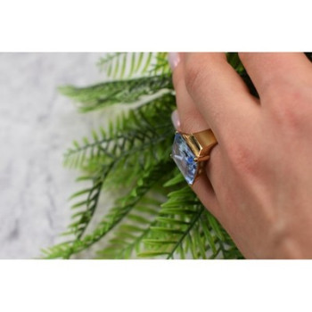 925 Sterling Silver Gold Plated Iolite Ring Size 6.5