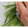 925 Sterling Silver Gold Plated Iolite Ring Size 6.5