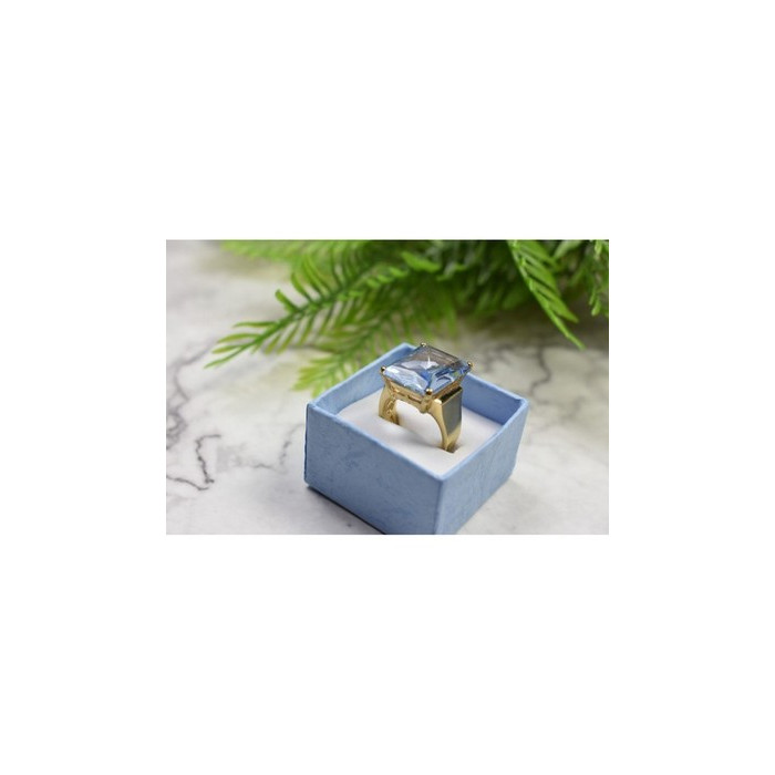 925 Sterling Silver Gold Plated Iolite Ring Size 6.5