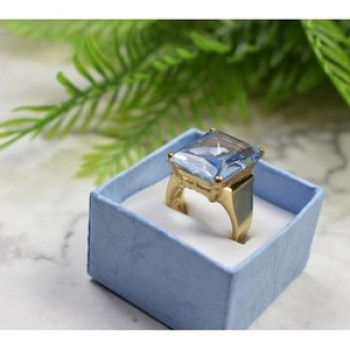 925 Sterling Silver Gold Plated Iolite Ring Size 6.5