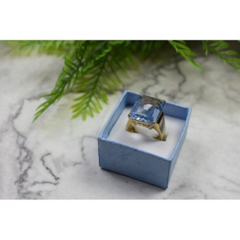 925 Sterling Silver Gold Plated Iolite Ring Size 6.5